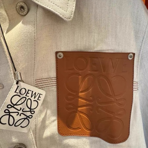 Authentic Loewe Cream and Brown Jean Jacket - Picture 2 of 5